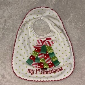 Baby Essentials Christmas Bib in Red, Green, and White